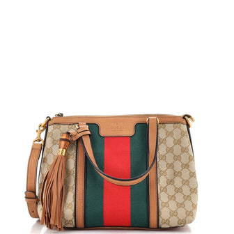 Gucci Rania Convertible Top Handle Bag Web GG Canvas Small