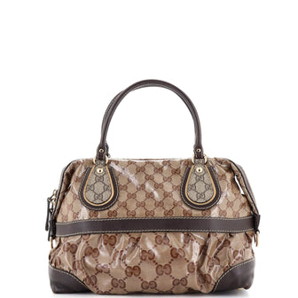 Gucci Sukey Top Handle Satchel GG Coated Canvas Medium