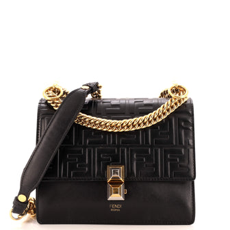 Fendi Kan I Bag Zucca Embossed Leather Small