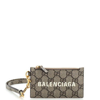 Gucci x Balenciaga The Hacker Project Zip Card Case with Strap GG Coated Canvas