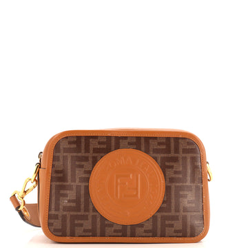 Fendi FF Logo Stamp Camera Bag Zucca Coated Canvas Small
