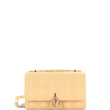 Christian Dior Miss Dior Charms Top Handle Flap Bag Cannage Quilt Lambskin