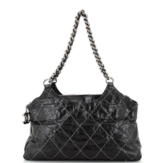 Chanel Double Stitch Zip Tote Stitched Glazed Calfskin Medium