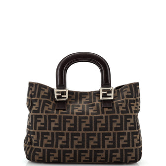 Fendi Vintage FF Handle Tote Zucca Canvas Small