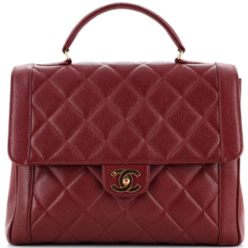 Chanel Vintage Two-Tone Kelly Top Handle Bag Quilted Caviar Jumbo