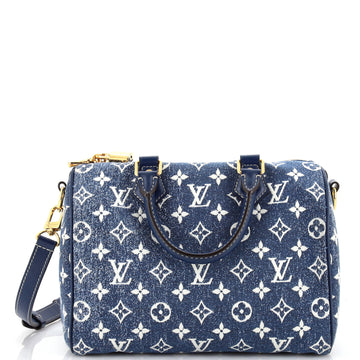 Louis Vuitton Speedy Bandouliere Bag Monogram Jacquard Denim 25