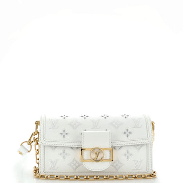 Louis Vuitton Dauphine Shoulder Bag Monogram Cutout Broderie Leather East West