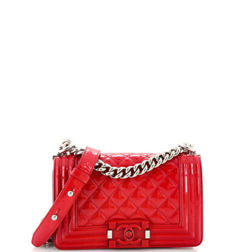 Chanel Boy Flap Bag Quilted Plexiglass Patent Small