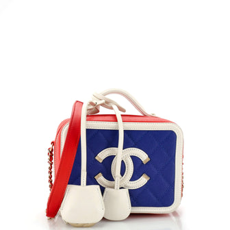 Chanel Filigree Vanity Case Quilted Caviar Small