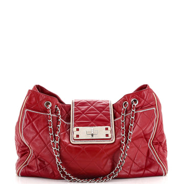Chanel Mademoiselle Lock East West Tote Quilted Leather Large