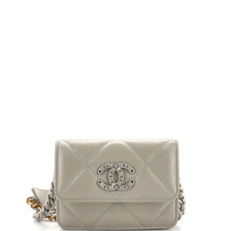 Chanel 19 Flap Coin Purse Belt Bag Quilted Lambskin