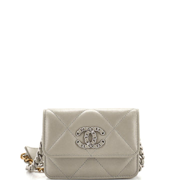 Chanel 19 Flap Coin Purse Belt Bag Quilted Lambskin