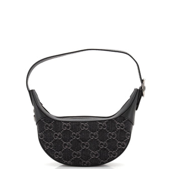 Gucci Ophidia Half Moon Bag GG Denim Mini