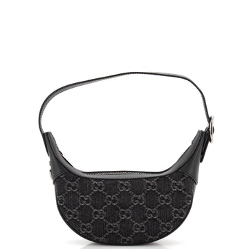 Gucci Ophidia Half Moon Bag GG Denim Mini