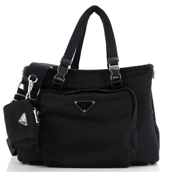 Prada Convertible Pet Carrier Tessuto with Mesh Black 27625873