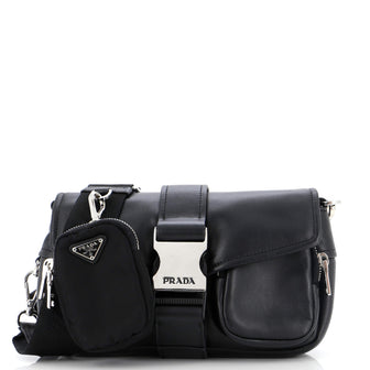 Prada Pocket Flap Shoulder Bag Leather