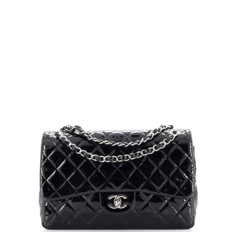 Chanel Classic Double Flap Bag Quilted Patent Medium