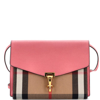 Burberry Macken Crossbody Bag Leather and House Check Canvas Small