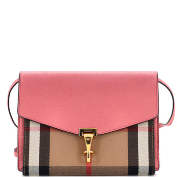 Burberry Macken Crossbody Bag Leather and House Check Canvas Small