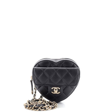 Chanel CC in Love Heart Belt Bag Quilted Lambskin