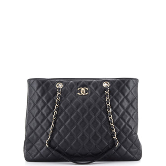 Chanel Classic CC Shopping Tote Quilted Caviar Large