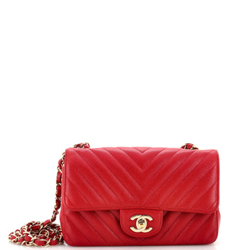 Chanel Classic Single Flap Bag Chevron Caviar Mini