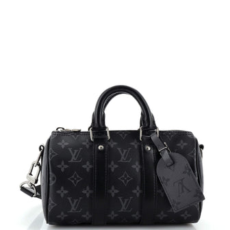 Louis Vuitton Keepall Bandouliere Bag Reverse Monogram Eclipse Canvas 25