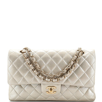 Chanel Classic Double Flap Bag Quilted Metallic Calfskin Medium