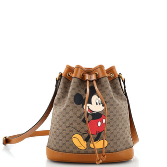 Gucci Disney Mickey Mouse Bucket Bag Printed Mini GG Coated Canvas
