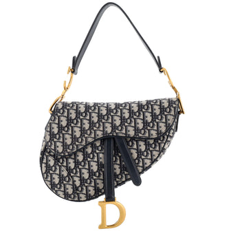 Christian Dior Saddle Handbag Oblique Canvas Medium