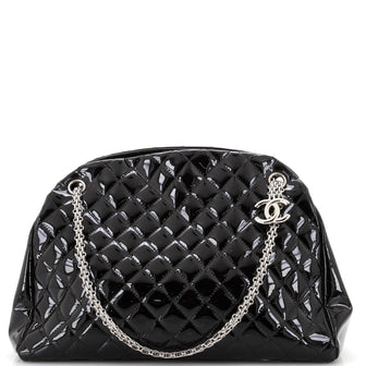 Chanel Just Mademoiselle Bag Quilted Patent Large