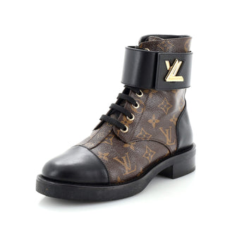 Louis Vuitton Women's Wonderland Flat Ranger Boots Monogram Canvas and Leather