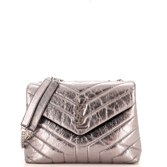 Saint Laurent Loulou Shoulder Bag Matelasse Chevron Leather Small