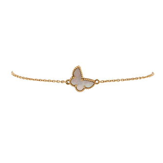 Van Cleef & Arpels Sweet Alhambra Butterfly Bracelet 18K Yellow Gold and Mother of Pearl