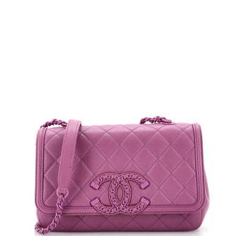 Chanel Filigree Flap Bag Quilted Lambskin with Chain Detail Small