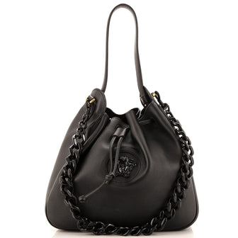 Versace La Medusa Bucket Hobo (Outlet) Leather Large