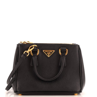 Prada Galleria Double Zip Tote Saffiano Leather Mini