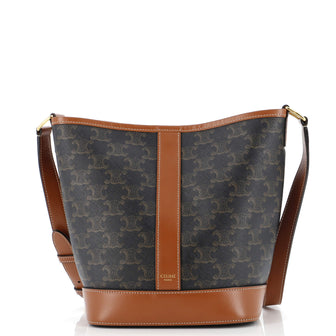 Celine Bucket Bag Triomphe Coated Canvas Small