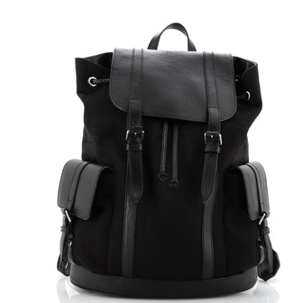 Gucci Double Pocket Belt Backpack Jumbo GG Canvas and Leather Large