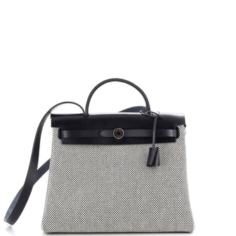 Hermes Herbag Zip Criss Viking Toile and Leather 31