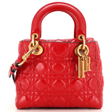 Christian Dior My Lady Dior Bag Cannage Quilted Crinkled Patent