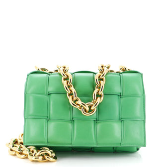 Bottega Veneta Cassette Chain Crossbody Bag Padded Maxi Intrecciato Leather