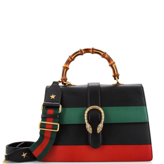 Gucci Dionysus Bamboo Top Handle Bag Colorblock Leather Large