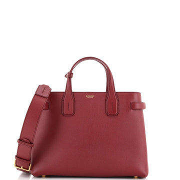Burberry Banner NM Tote Leather with House Check Canvas Medium
