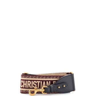 Christian Dior Logo Shoulder Strap Embroidered Canvas