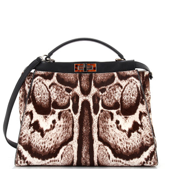 Fendi Peekaboo Bag Printed Pony Hair Large