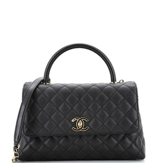 Chanel Coco Top Handle Bag Quilted Caviar Small