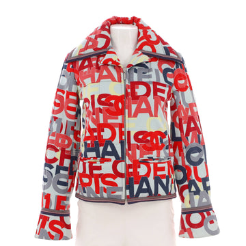 Chanel Women's Letter Two Pocket Zipped Puffer Jacket Cotton Blend