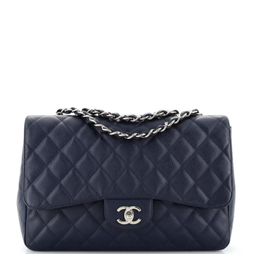 Chanel Classic Single Flap Bag Quilted Caviar Jumbo