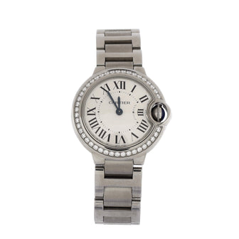 Cartier Ballon Bleu de Cartier Quartz Watch Stainless Steel with Diamond Bezel 28